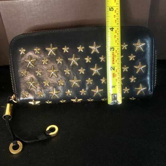 JIMMY CHOO Filipa Blue Leather and Studded Stars Continental Zip Wallet - Picture 11 of 13